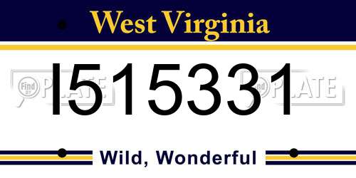 I515331 West Virginia License Plate