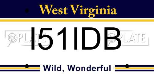 I51IDB West Virginia License Plate