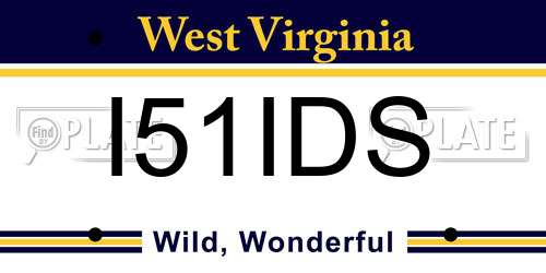 I51IDS West Virginia License Plate