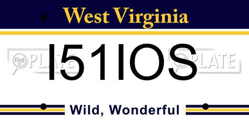 I51IOS West Virginia License Plate