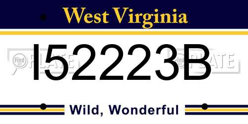 I52223B West Virginia License Plate