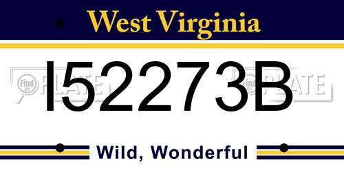 I52273B West Virginia License Plate