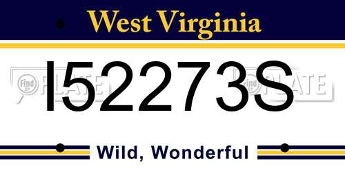 I52273S West Virginia License Plate