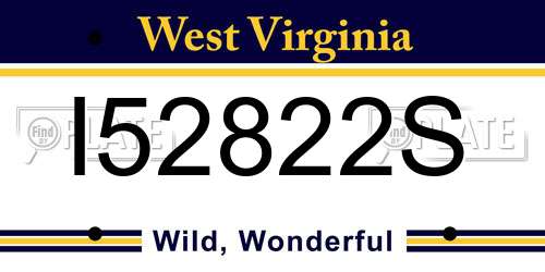I52822S West Virginia License Plate