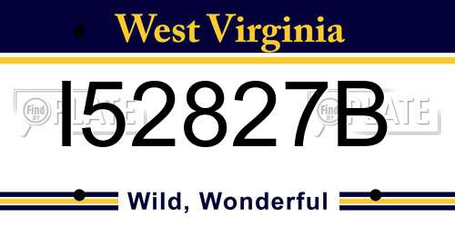 I52827B West Virginia License Plate