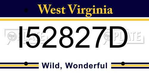 I52827D West Virginia License Plate