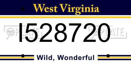 I528720 West Virginia License Plate