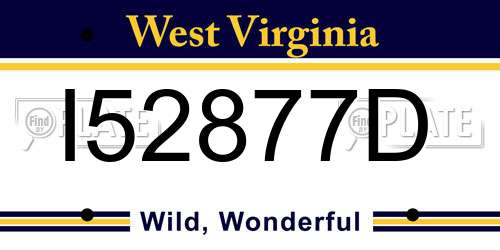 I52877D West Virginia License Plate
