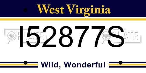 I52877S West Virginia License Plate