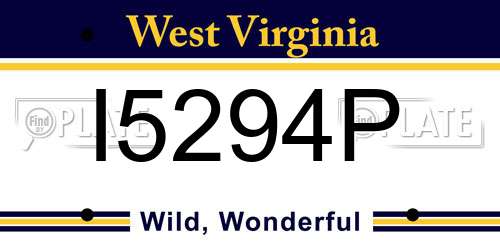 I5294P West Virginia License Plate