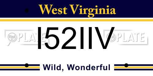 I52IIV West Virginia License Plate