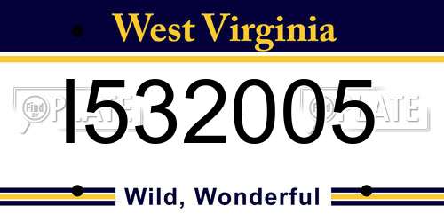 I532005 West Virginia License Plate