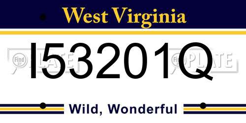 I53201Q West Virginia License Plate