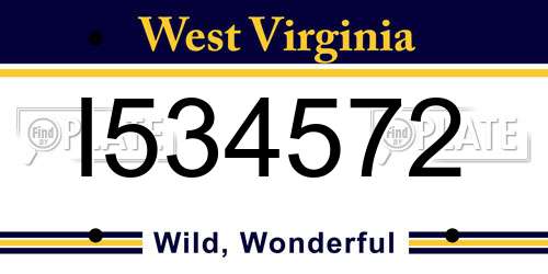 I534572 West Virginia License Plate