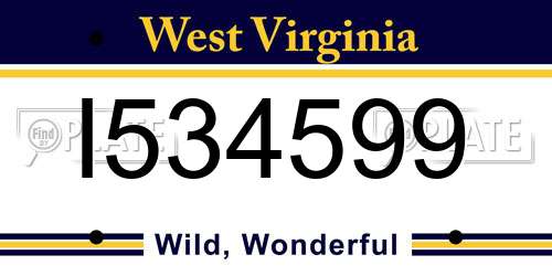I534599 West Virginia License Plate