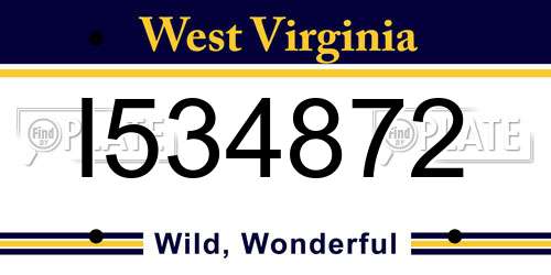 I534872 West Virginia License Plate