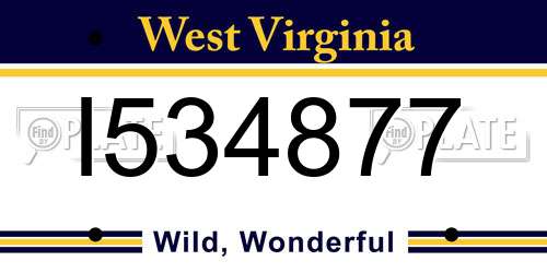 I534877 West Virginia License Plate