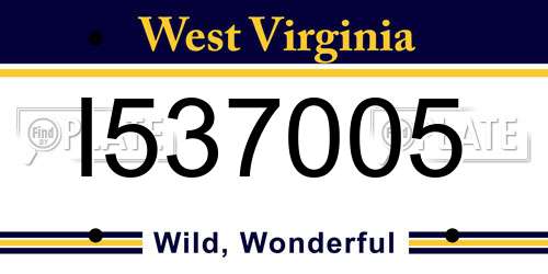 I537005 West Virginia License Plate