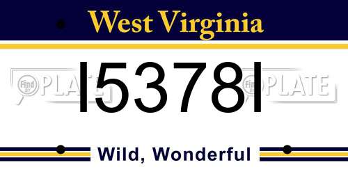 I5378I West Virginia License Plate