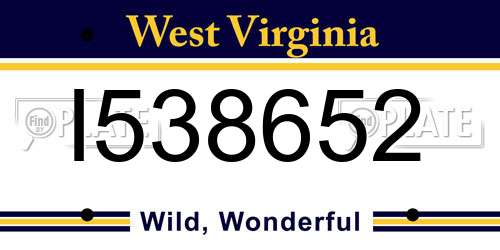 I538652 West Virginia License Plate