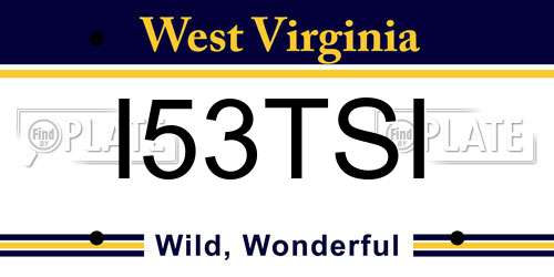 I53TSI West Virginia License Plate