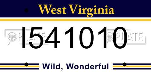 I541010 West Virginia License Plate