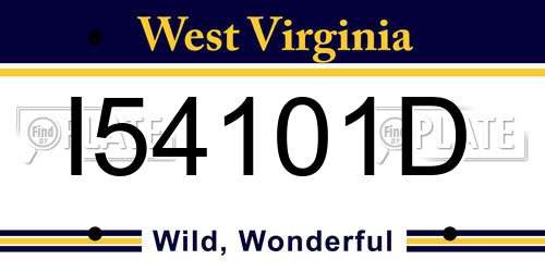 I54101D West Virginia License Plate