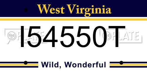 I54550T West Virginia License Plate