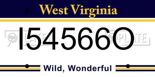 I54566O West Virginia License Plate