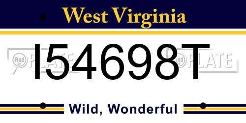 I54698T West Virginia License Plate