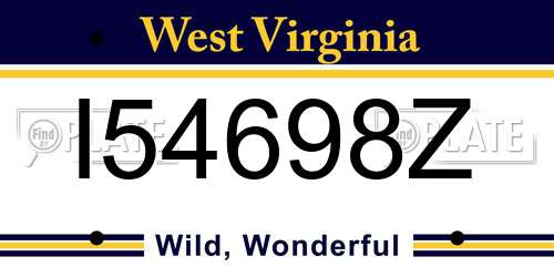 I54698Z West Virginia License Plate