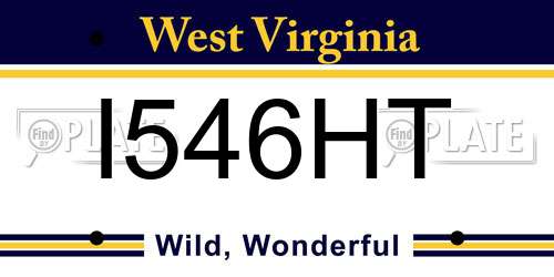 I546HT West Virginia License Plate