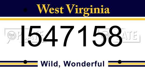 I547158 West Virginia License Plate