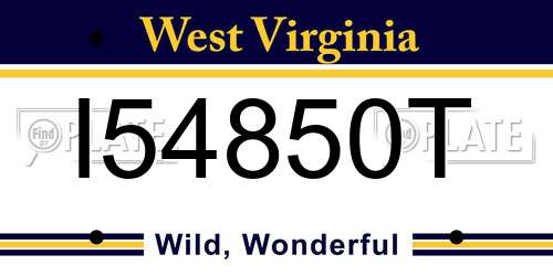 I54850T West Virginia License Plate