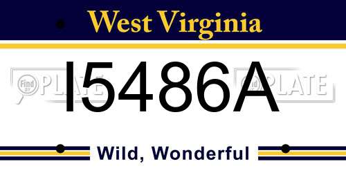 I5486A West Virginia License Plate