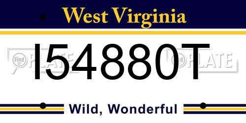 I54880T West Virginia License Plate