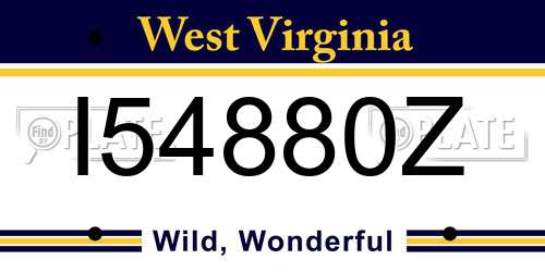 I54880Z West Virginia License Plate