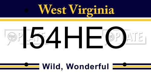 I54HEO West Virginia License Plate