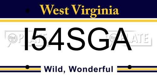 I54SGA West Virginia License Plate