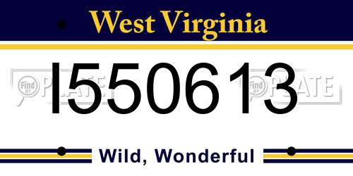 I550613 West Virginia License Plate
