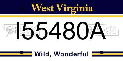 I55480A West Virginia License Plate