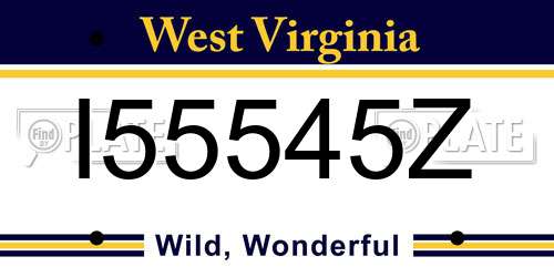 I55545Z West Virginia License Plate