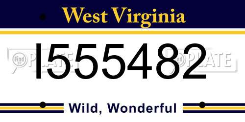 I555482 West Virginia License Plate