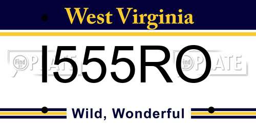 I555RO West Virginia License Plate