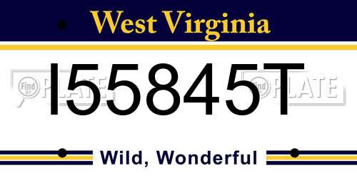 I55845T West Virginia License Plate