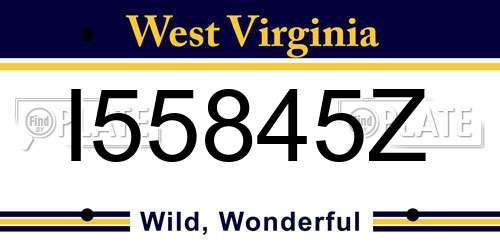 I55845Z West Virginia License Plate