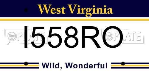 I558RO West Virginia License Plate