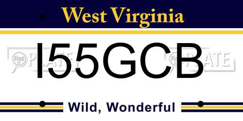 I55GCB West Virginia License Plate