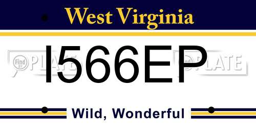 I566EP West Virginia License Plate