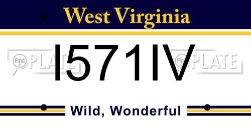 I571IV West Virginia License Plate